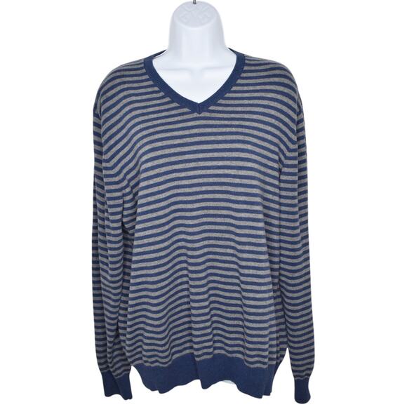 Gap Sweater Mens XL 100% Cotton Grandpa V Neck Nautical Cozy Academia Retro‎ - Picture 2 of 9